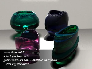colored glass vase 2 - realistic 3D Model
