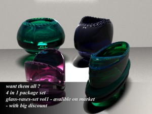 colored glass vase 4 - realistic 3D Model