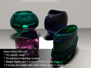 glass vases set vol1 full package 3D Model