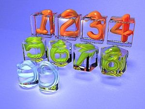 twisted numbers in glass 3D Model