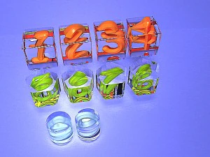 twisted numbers in glass 3D Model
