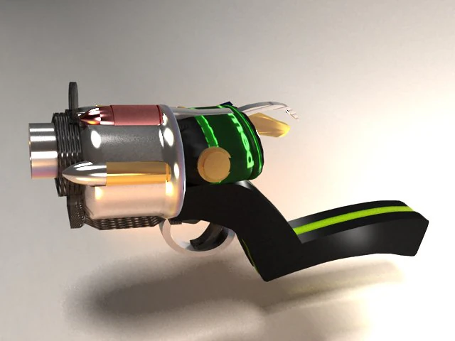 fantasy pistol 3D Model .c4d .max .obj .3ds .fbx .stl .blend 