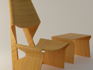 polywood blending chair 3D Model