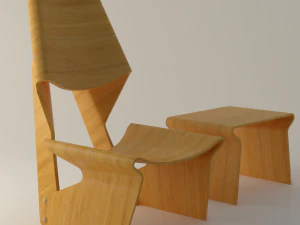 polywood blending chair 3D Model