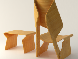 polywood blending chair 3D Model