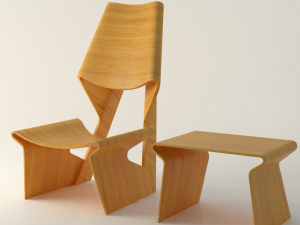 polywood blending chair 3D Model