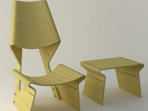 polywood blending chair 3D Model