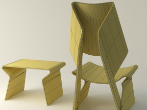 polywood blending chair 3D Model