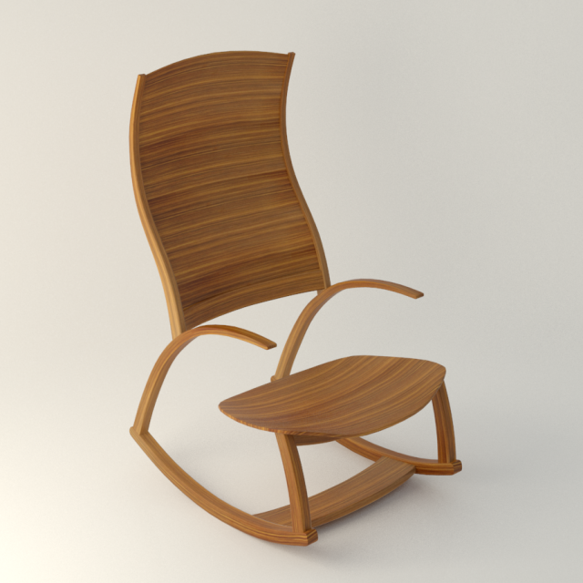 reed hansuld rocking chair 3D मॉडल .c4d .max .obj .3ds .fbx .stl .blend