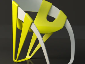 Moderner Stuhl mit trockenem Blattmuster 3D Modell