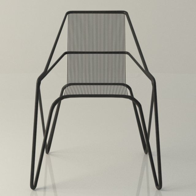 lattice iron frame chair Model 3D .c4d .max .obj .3ds .fbx .stl .blend 