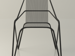 lattice iron frame chair Model 3D