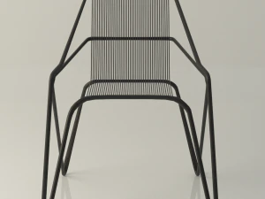 Gitterstuhl mit Eisengestell 3D Modell