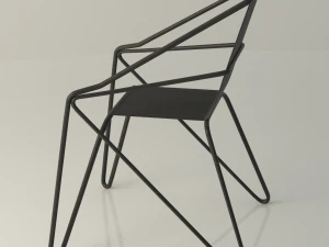 lattice iron frame chair 3D Model