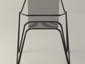 lattice iron frame chair Model 3D