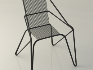 lattice iron frame chair Model 3D
