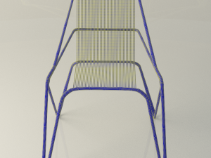 lattice iron frame chair Model 3D