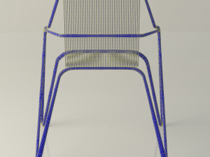 lattice iron frame chair Model 3D