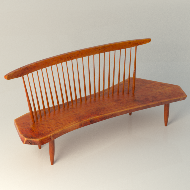 nakashima bench chair 3Dモデル .c4d .max .obj .3ds .fbx .stl .blend 