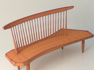 nakashima bench chair 3Dモデル