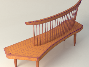 nakashima bench chair 3Dモデル