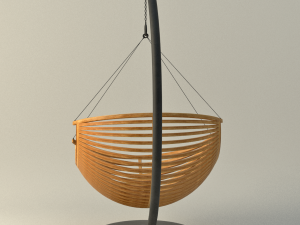 wood hanging chair 3D-Modell
