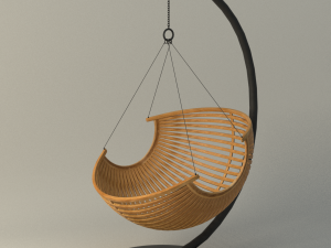 wood hanging chair Modelo 3D