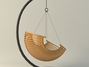 wood hanging chair 3D Модель