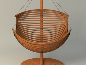 wood hanging chair 3D Модель