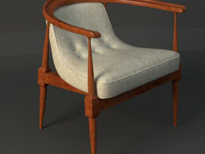 cadeira de manta de meados do s&eacute;culo Modelo 3D