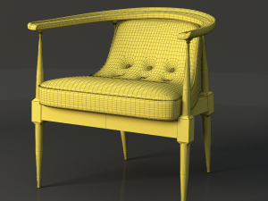 mid century blanket chair 3D मॉडल
