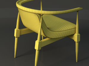 mid century blanket chair 3D मॉडल