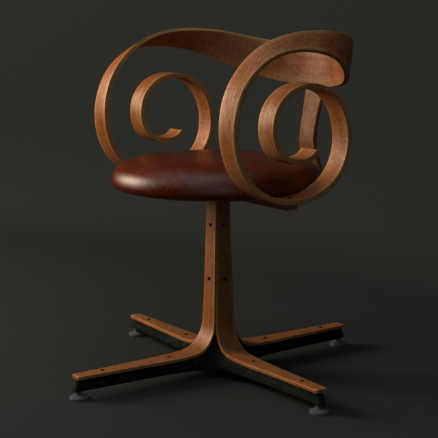 pair george mulhauser plycraft desk chairs 3D Model .c4d .max .obj .3ds .fbx .stl .blend 