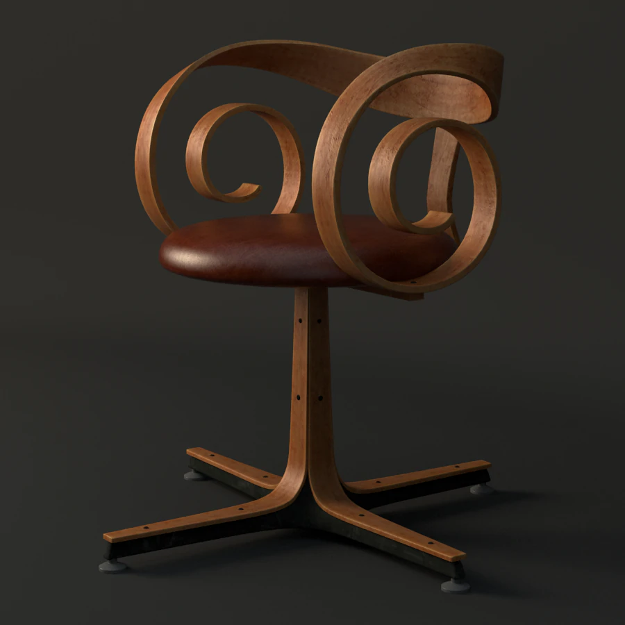 pair george mulhauser plycraft desk chairs 3D Model .c4d .max .obj .3ds .fbx .stl .blend 