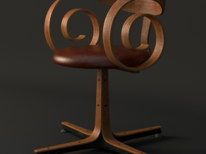 pair george mulhauser plycraft desk chairs 3D Model