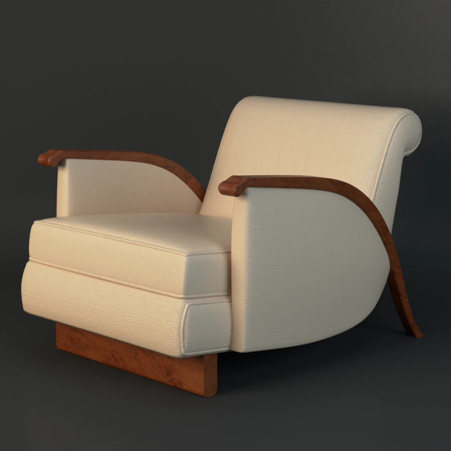jacques emile ruhlmann chair 3D Model .c4d .max .obj .3ds .fbx .stl .blend