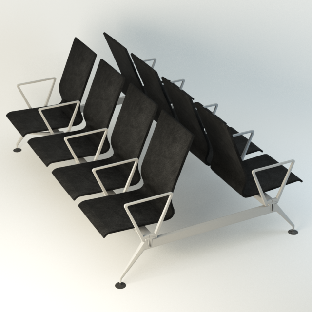 airports transportation chair 3D Model .c4d .max .obj .3ds .fbx .stl .blend 