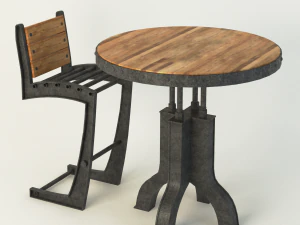 vintage industri&euml;le stoel 3D Model