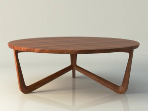 modern wooden table and chair 3D Model