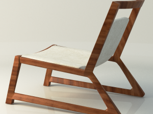 modern wooden table and chair Modelo 3D