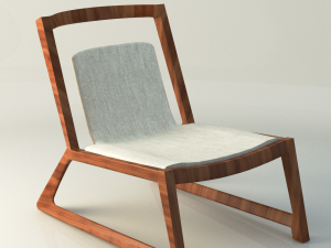 modern wooden table and chair Modelo 3D