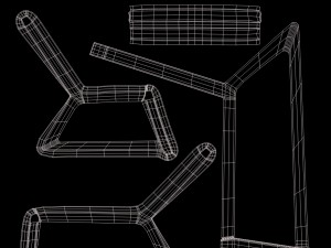 modern wooden table and chair Modelo 3D