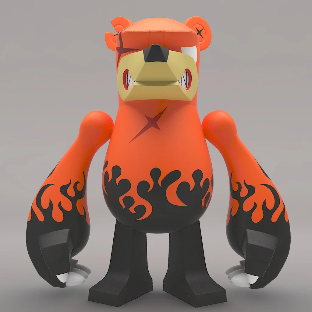 knuckle bear toy 3D Model .c4d .max .obj .3ds .fbx .stl .blend
