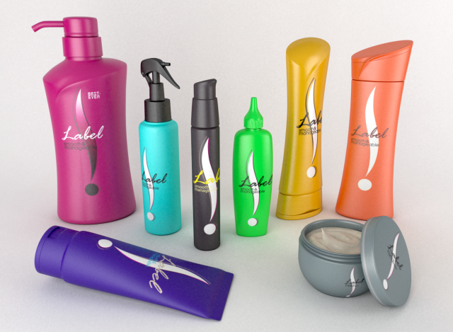 cosmetic bottle set 3D Model .c4d .max .obj .3ds .fbx .stl .blend 