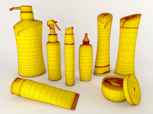 cosmetic bottle set 3D Model