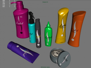 cosmetic bottle set 3D Model
