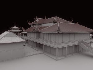 asia pagoda scence 3D मॉडल