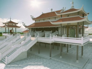 asia pagoda scence 3D मॉडल