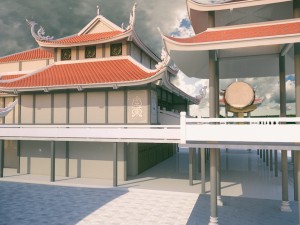 asia pagoda scence 3D मॉडल