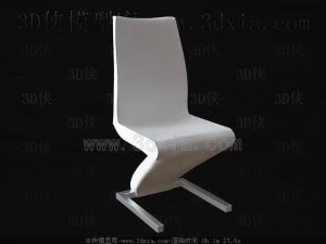 download 3d white bent chair hamid mahmood 3D Model